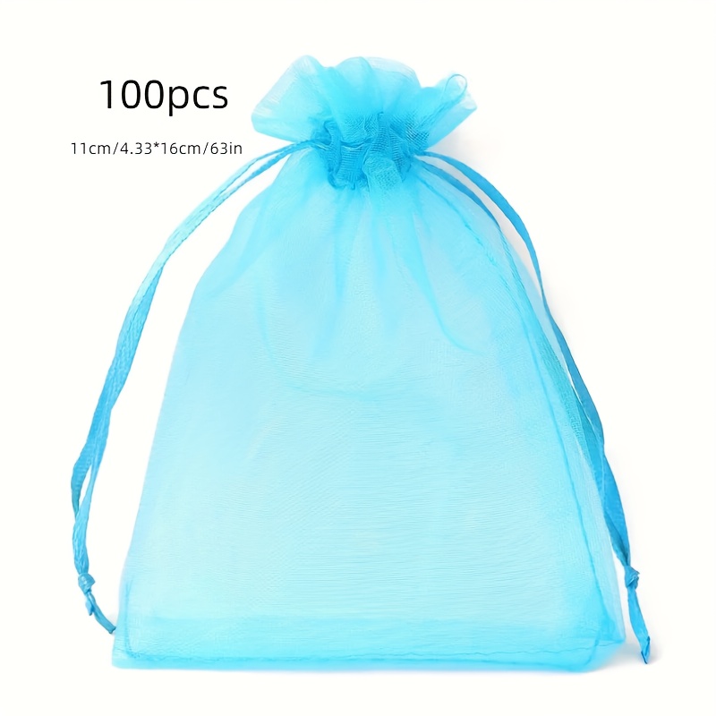 Solid Color Organza Bag Drawstring Goodies Bags - Temu