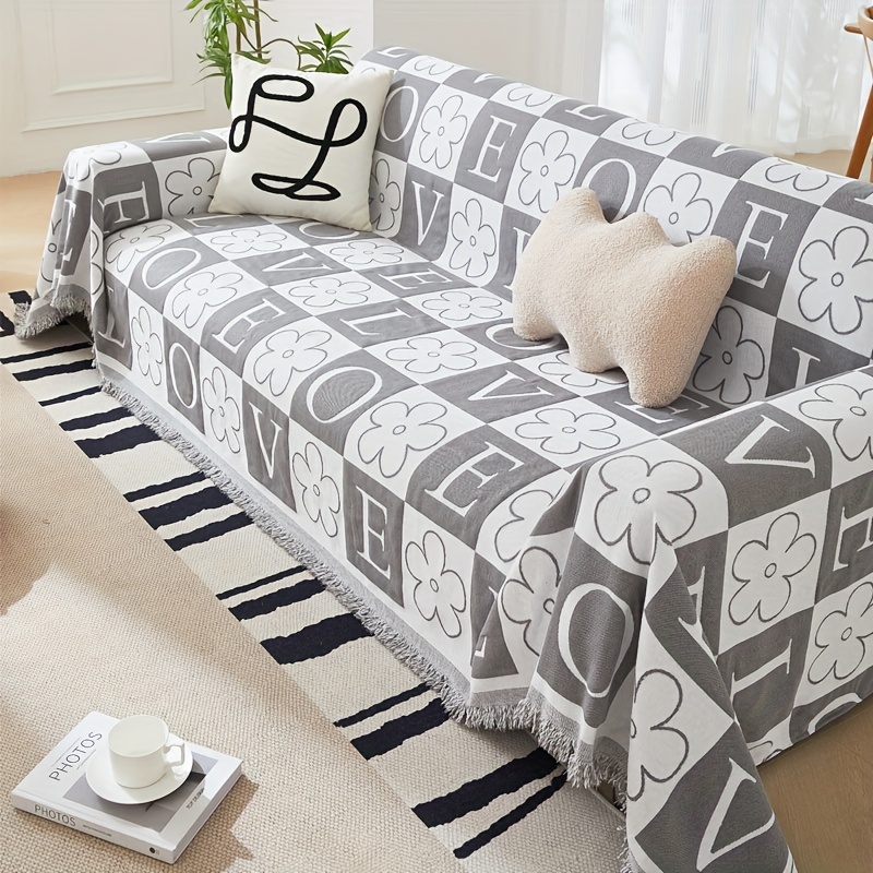 Flower Pattern Sofa Cushion, Anti-slip Sofa Towel, Thickened Sofa
