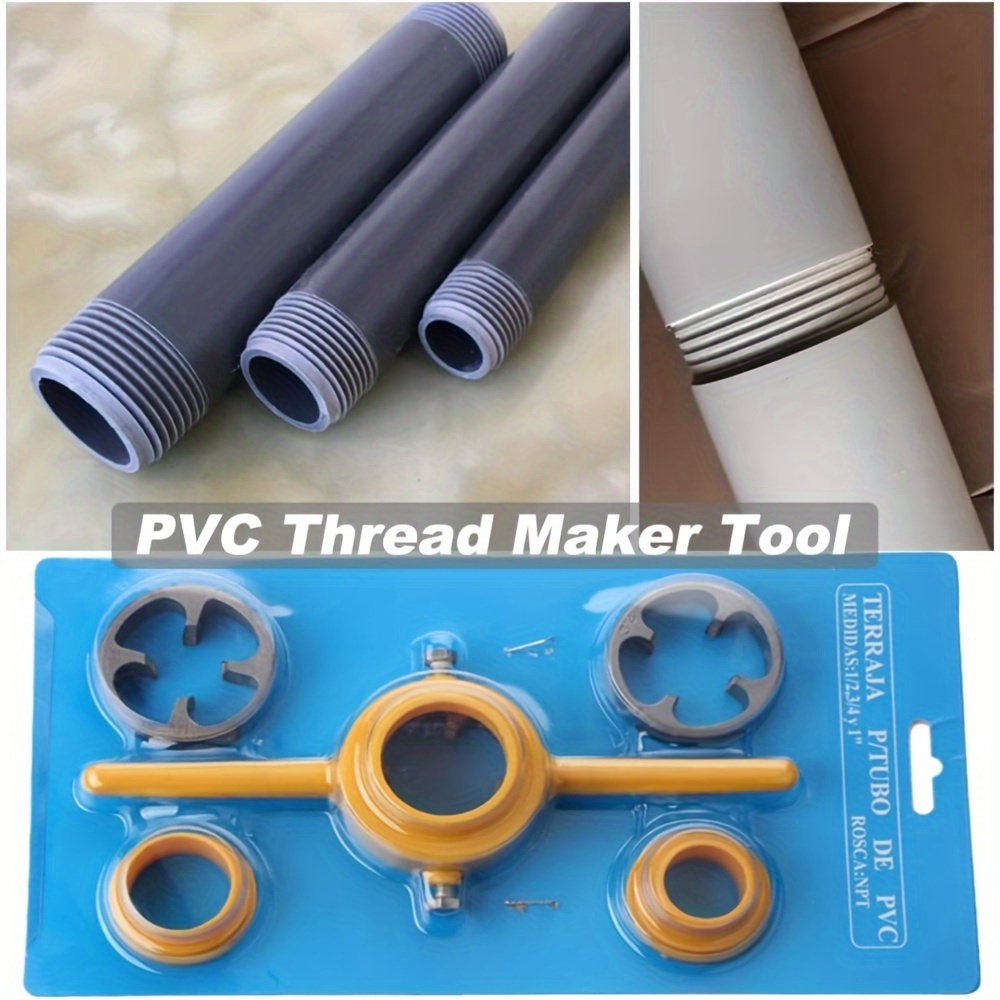 Pipe Threading Tool PVC Thread Maker NPT Round Die Set Pipe Threader  Plumbing Manual Hand Tool, with 3 Dies—1/2”, 3/4, & 1”, Pipe Threader Kit  - Yahoo Shopping