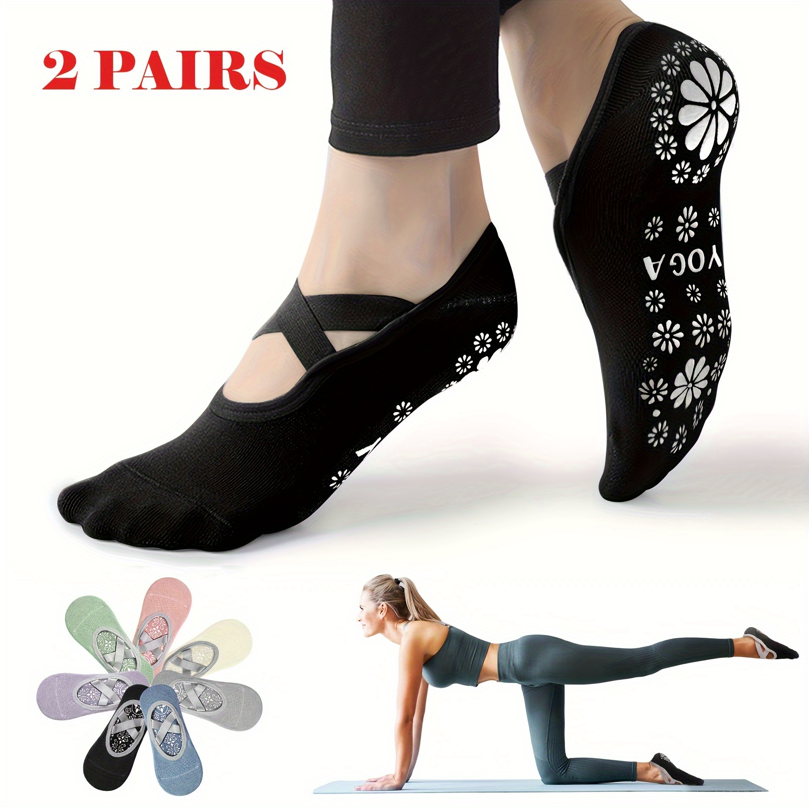 Yoga Socks Women: Non slip Grips Cross Strap Design Perfect - Temu