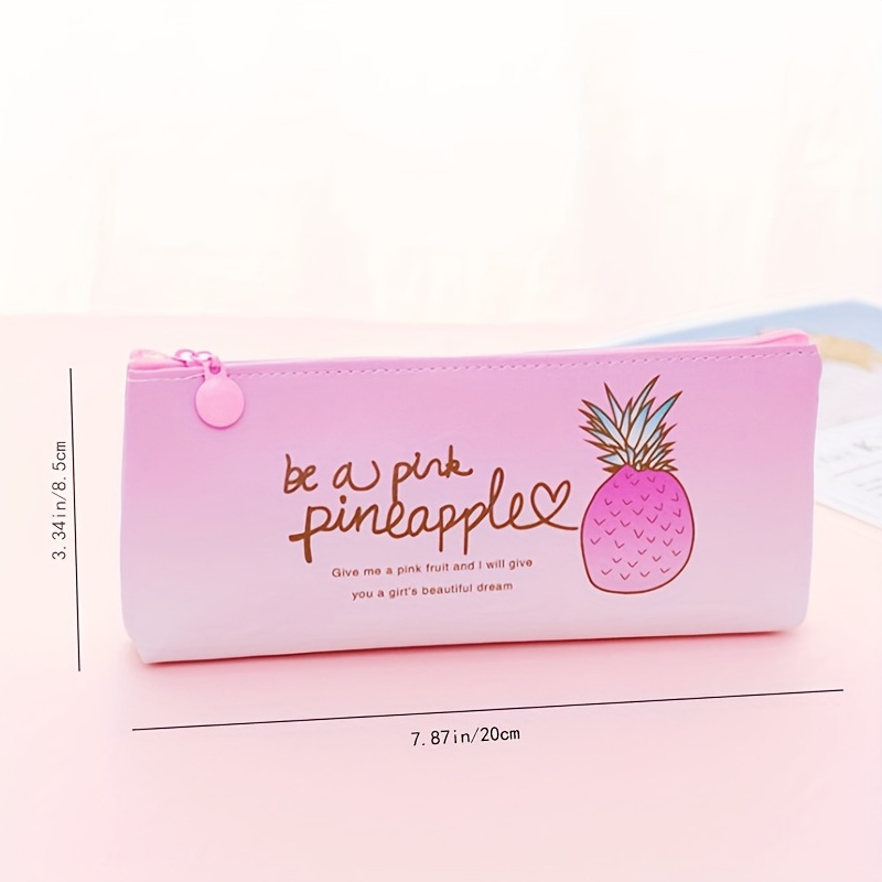 Cute Pineapple Pencil Bag Korean Version New Student Small - Temu