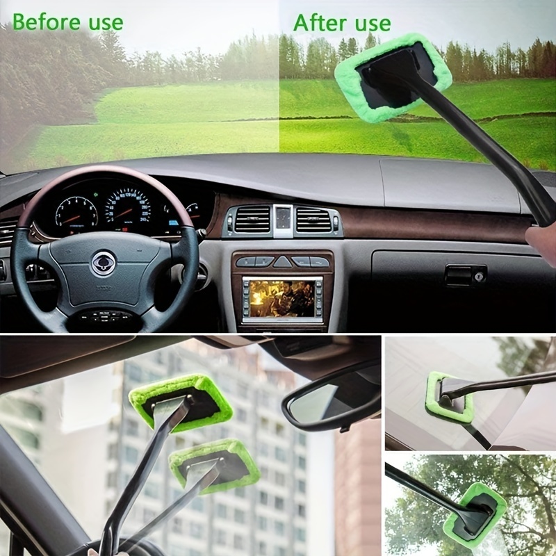 Car Window Cleaner Brush Kit Windshield Cleaning Wash Tool Inside Interior  Auto Glass Wiper With Long Handle Car Accessories - AliExpress