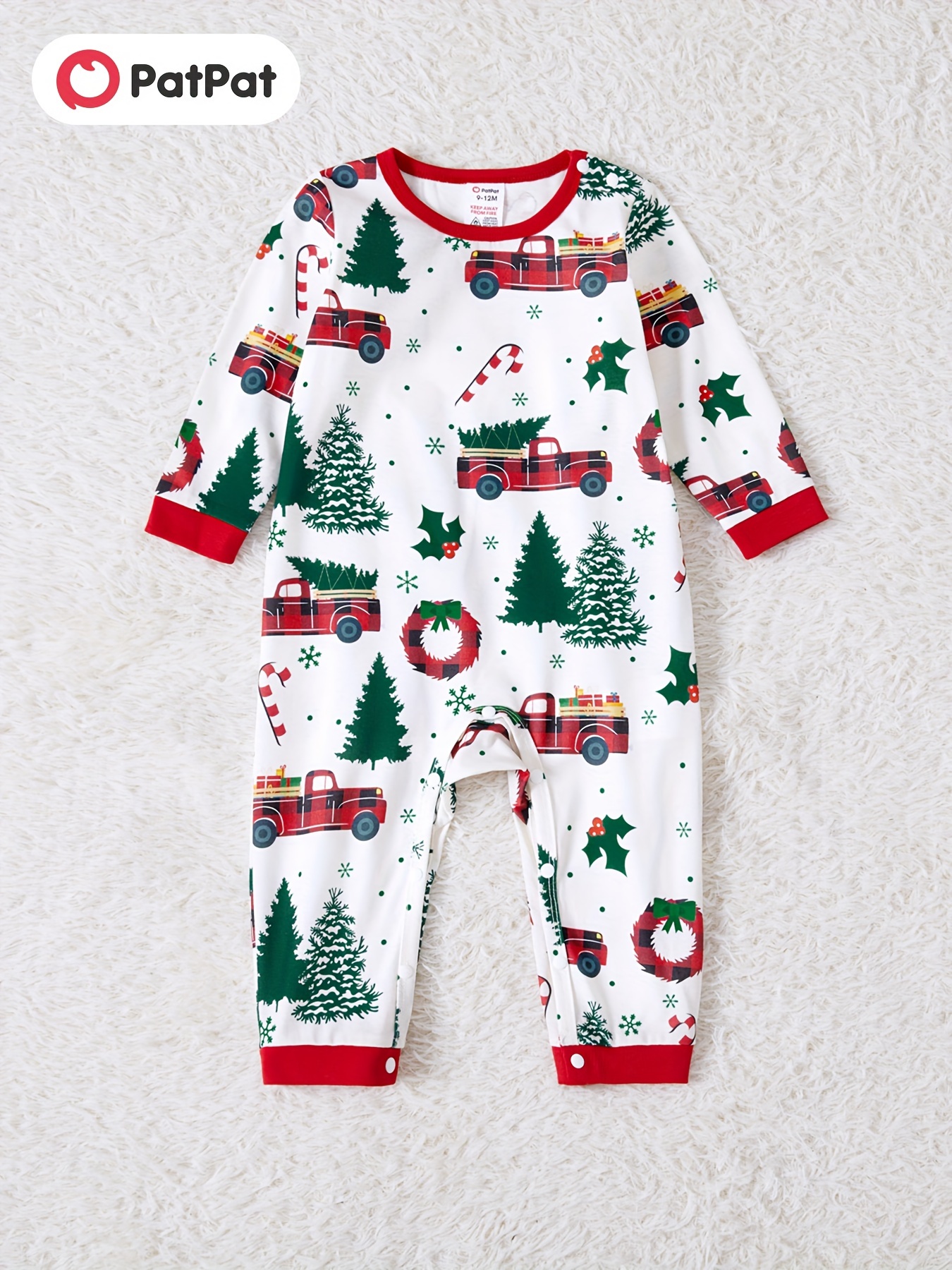 Christmas Dinosaur Patterned Family Matching Pajamas Sets (Flame Resistant)