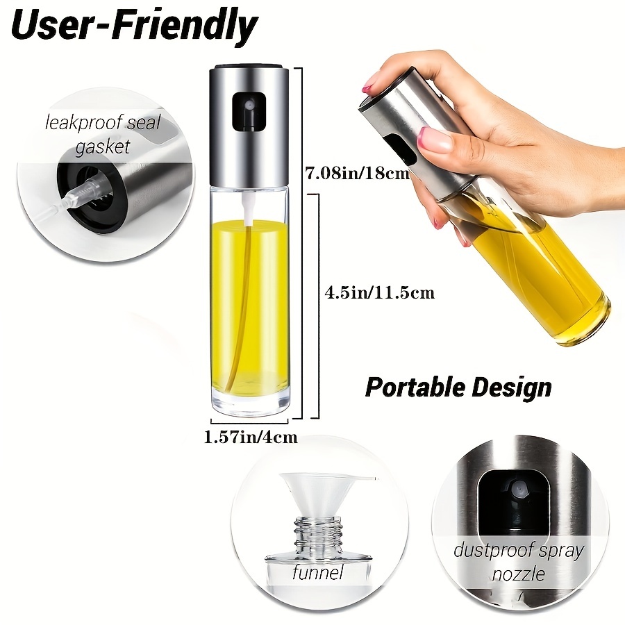 Olive Oil Sprayer For Cooking - Oil Mister Spray Bottle Glass Reusable ...