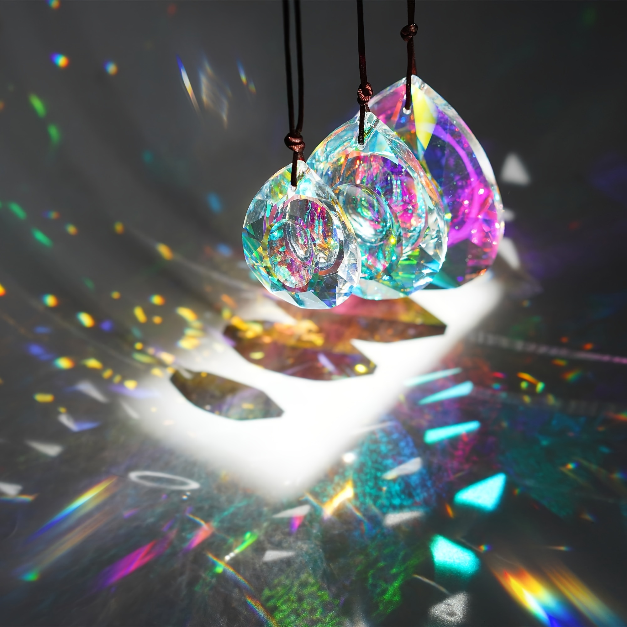 Suncatcher Crystal Window Wind Chimes Light Catcher Rainbow Prism Shiny  Chakra Crystal Hanging Pendant Home Decoration