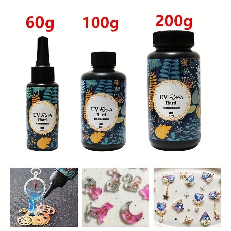 10/15/25/60/100/200/500g UV Resin Glue Ultraviolet Curing Solar Cure  Sunlight Activated Hard Quick Drying For Jewelry Resin Gel