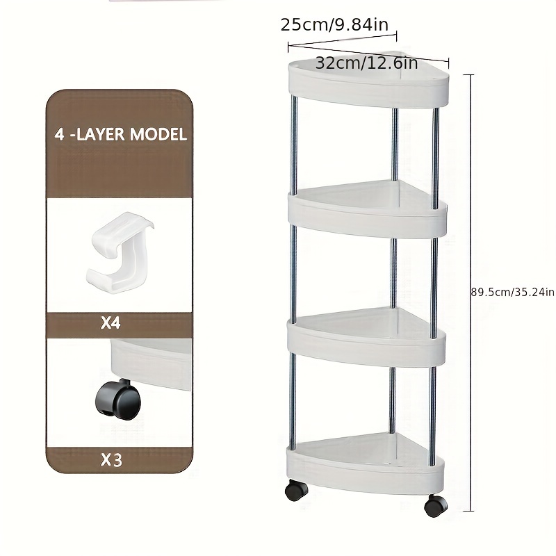 Corner Shelf Floor standing Corner Shelf 4 layer Storage - Temu