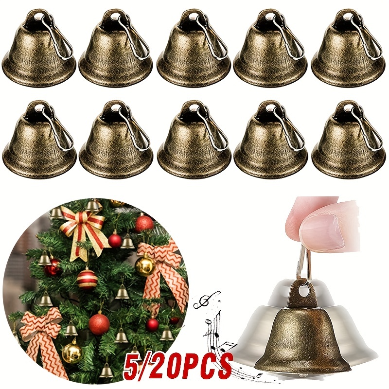 Cascabeles grandes con colgante de estrella hueca, 40mm, campanas de árbol  de Navidad, decoración de fiesta