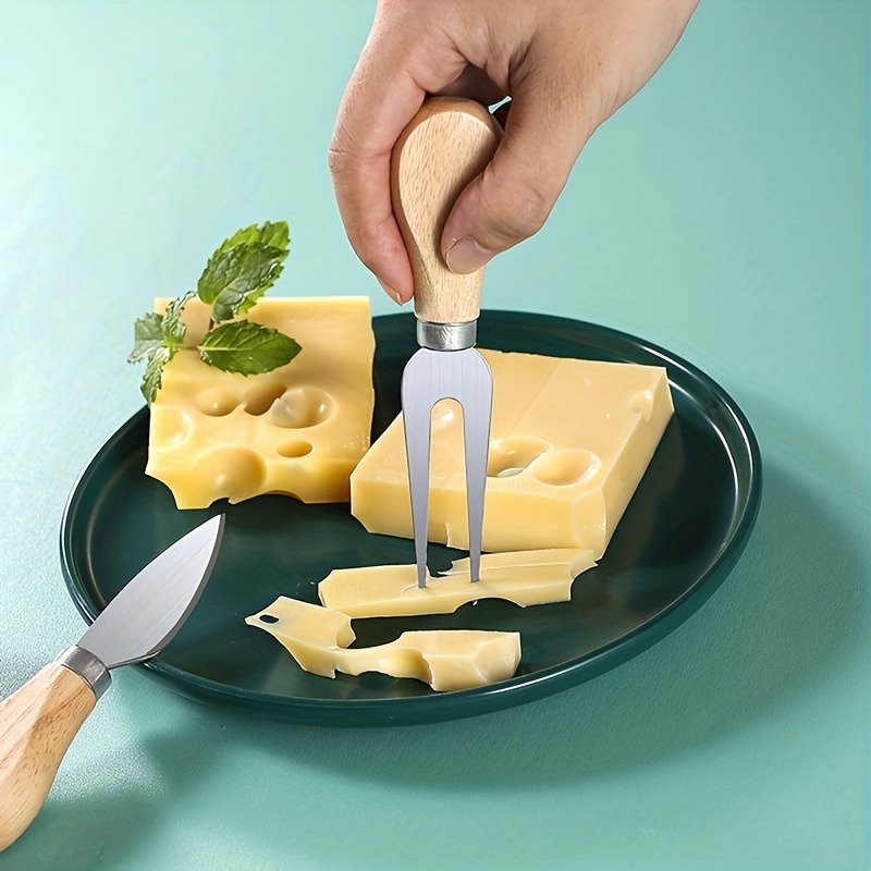 Stainless Steel Cheese Knife, Pizza Knife, Wooden Handle Cheese Knife And  Fork, Butter Butter Spatula, Cheese Slicer, Butter Cutter, Baking Tools,  Kitchen Gadgets, Cheap Items - Temu