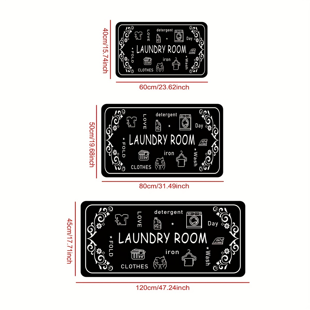 Quick Dry Laundry Rugs Mats Non slip Laundry Room Decor - Temu