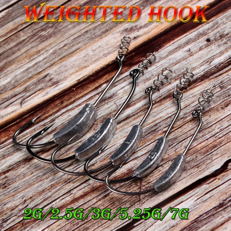 1bag Weedless Jig Hooks Saltwater Fishing Cork Screw Design - Temu Canada