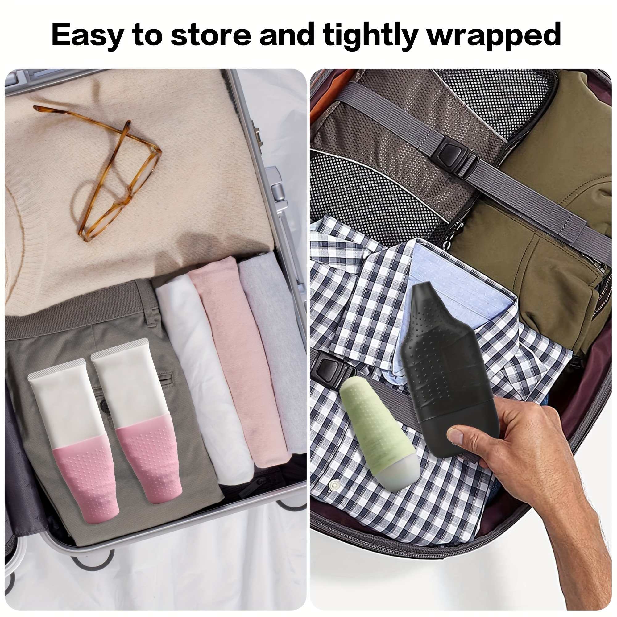 Elastic Sleeves For Leak Proofing Travel, Silicone Leak Proof Sleeves For  Travel Container In Luggage, Reusable Accessory For Travel Toiletries Bag  Suitcase - Temu