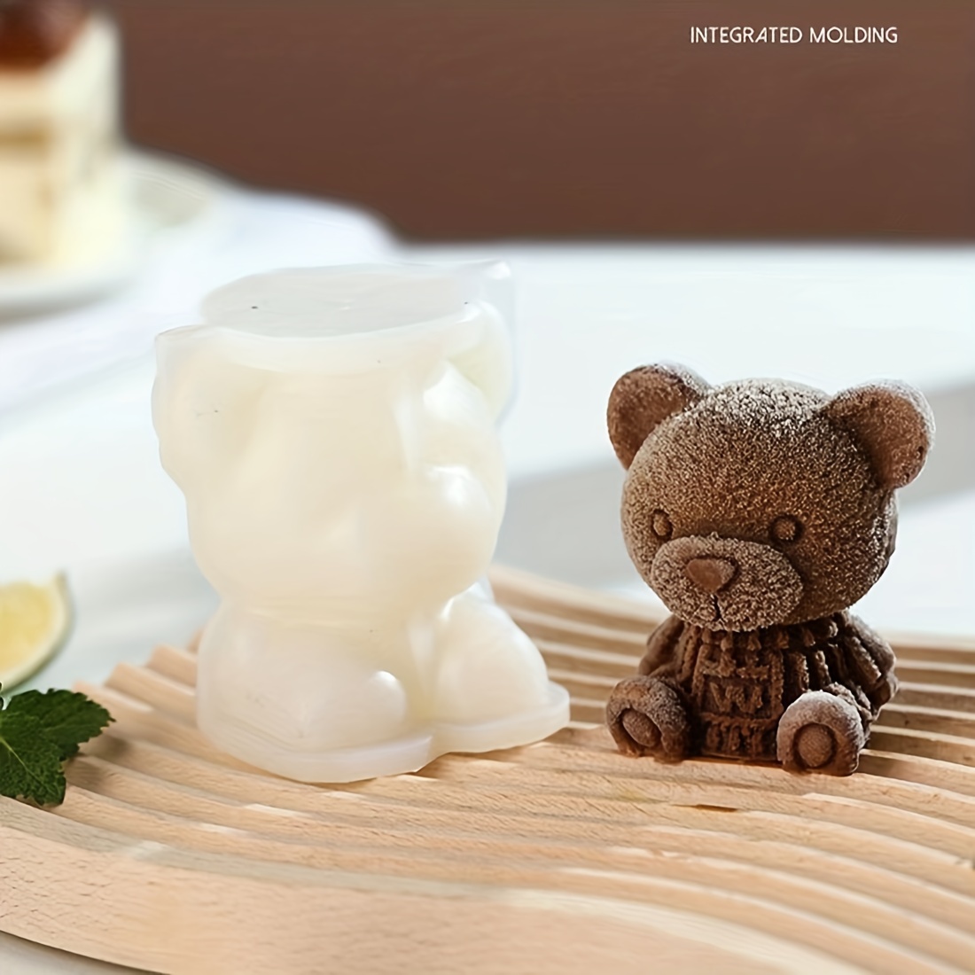 3d Bear Ice Cube Tray 4 Grid Lovely Bear Silicone Ice Mold Tray With Lid