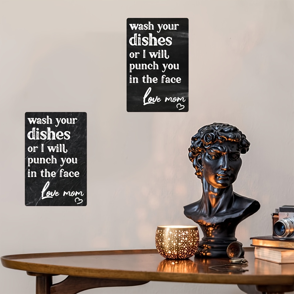 Wash Dishes Punch Love Mom Funny Tin Sign Retro Wall - Temu