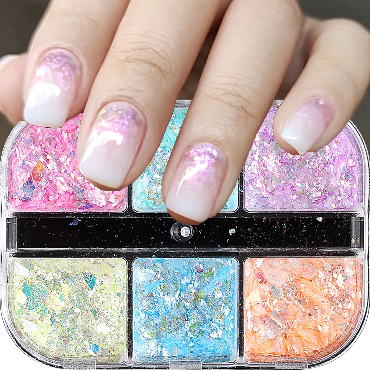 COHEALI 40 Packs Nail Art Sequins Nail Art Decorations Star Nail Flakes  Iridescent Nail Glitter Flakes Holographic Nail Stars Flakes for Nail Art  Star