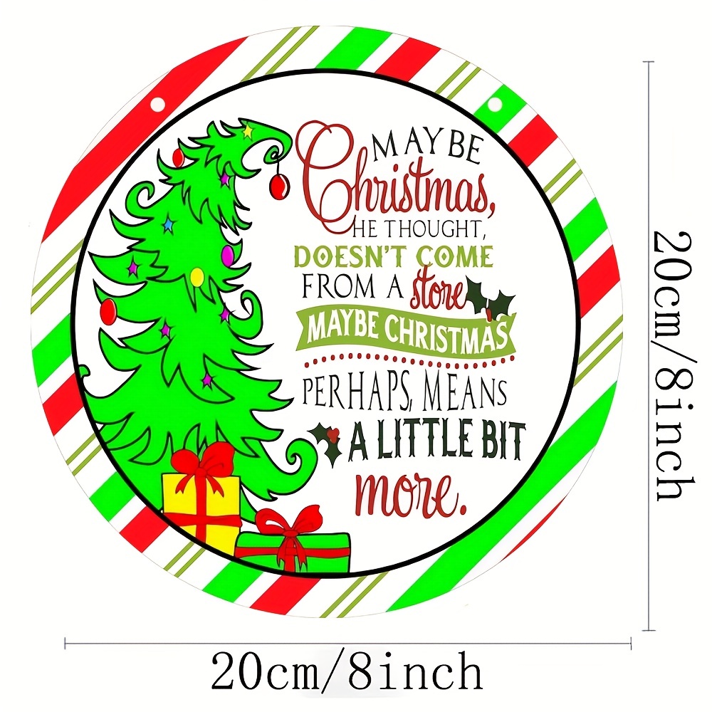 Perhaps Christmas Means A Little Christmas Tree Wreath Sign - Temu