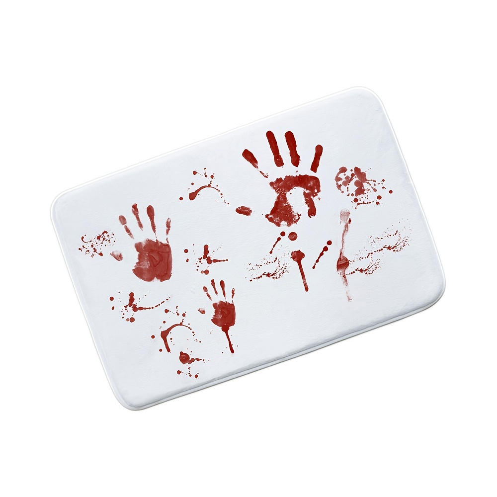 Blood Bath Mat Footprints Rugs Towel Bath Floor Mat Horror Bloody