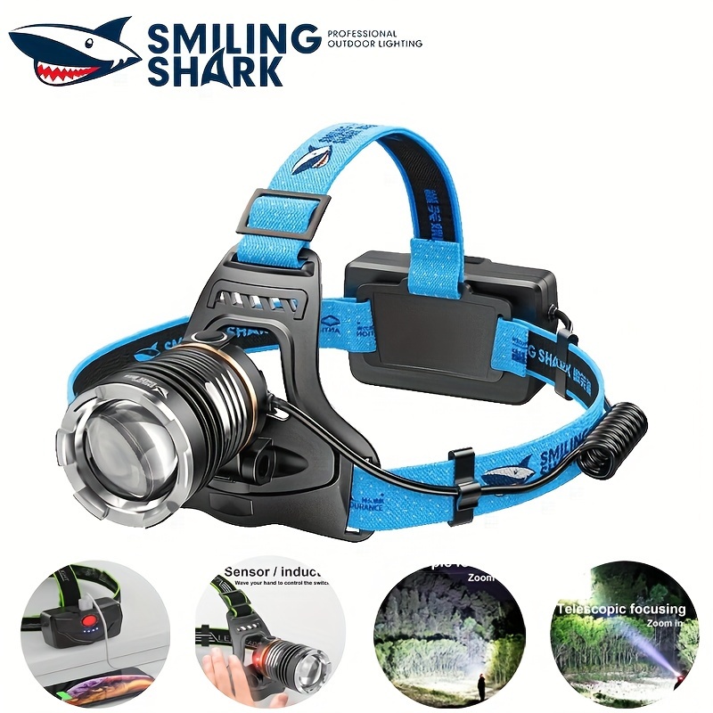  Smiling Shark LED Headlamp, 230°Wide Angle 3*Multi-Color Light  Strips 2 Packs Head Lamp Rechargeable with Motion Sensor Waterproof  Headlight for Camping Hiking Outdoor, Head-Lamp-LED-Hat-Light : Tools &  Home Improvement
