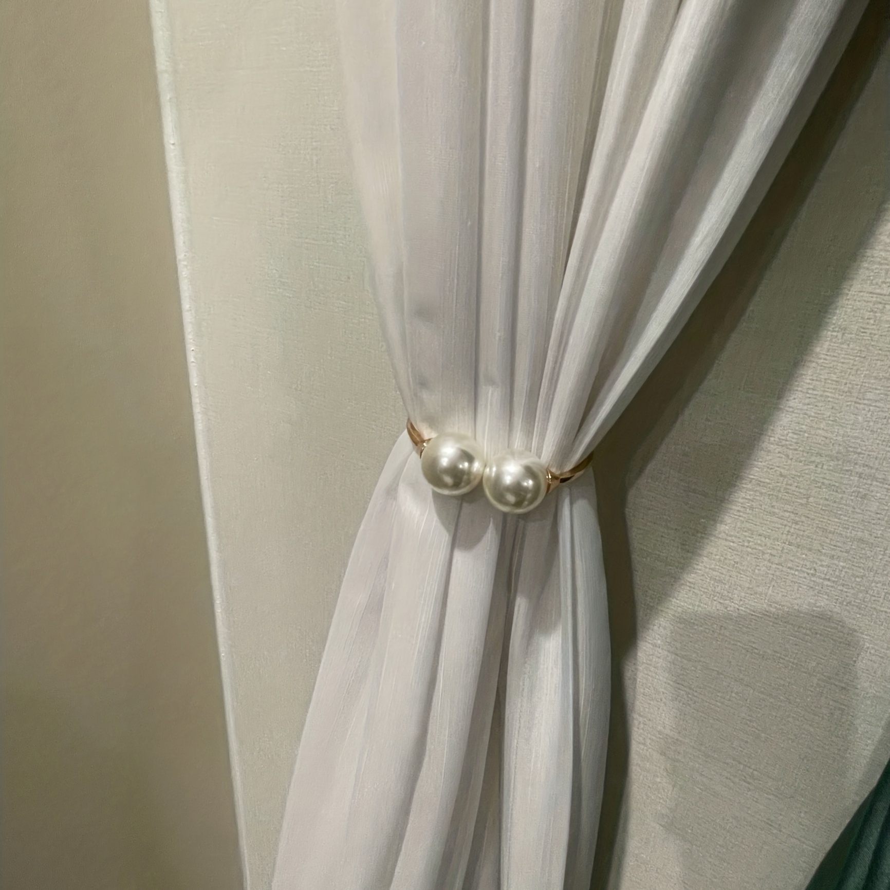 Faux Pearl Buckle Curtain Clip Tieback Holdbacks Tie Backs - Temu