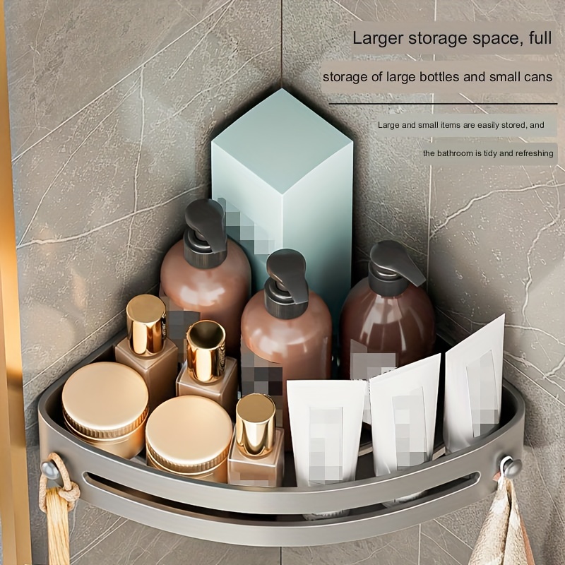 1pc Wall Mounted Bathroom Storage Rack, Punch-free Bathroom Shelf, Wall  Hanging Corner Shower Caddy, No Punching Triangle Storage Rack, Bathroom  Accessories