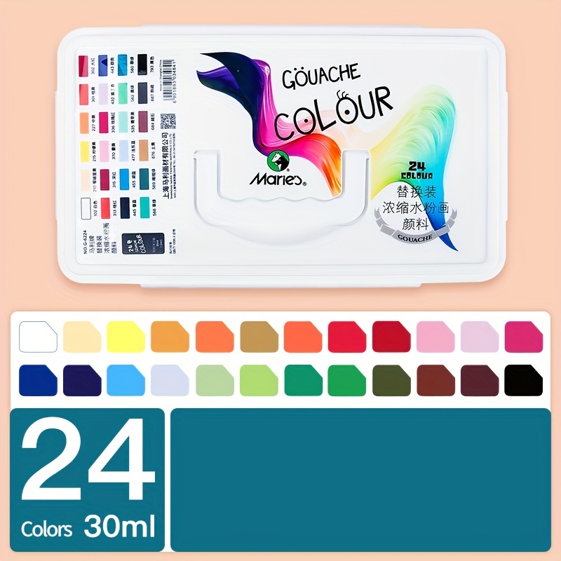 Pintura Gouache 24 Colores Juego 24 Colores × 30 Ml - Temu