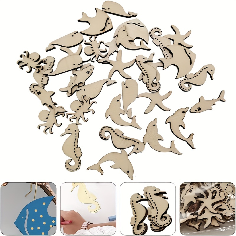 30 Piece Unfinished Wood Cutouts to Paint Ocean Animals Wooden Crafts  Animal Wood Pieces for Kid Home Decor Ornament DIY Craft Art Project,  Octopus