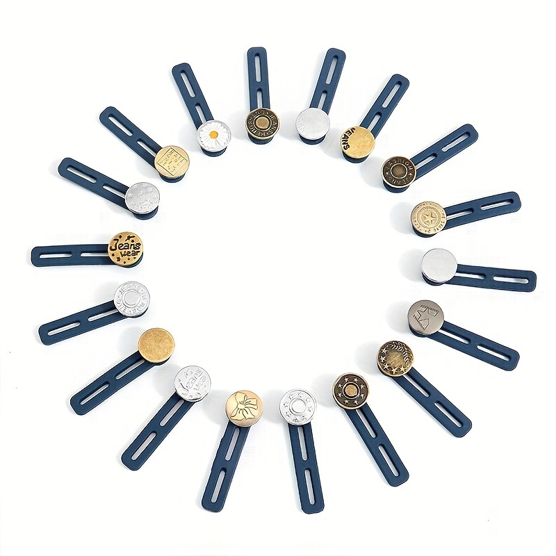 5/10pcs Button Extender For Pants Jeans Free Sewing Adjustable Retractable  Waist Extenders Metal Buttons Waistband Expander