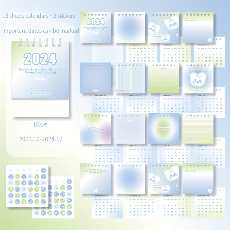 Workspace Decoration With Desk Calendar 2024 Desk Calendars Cute