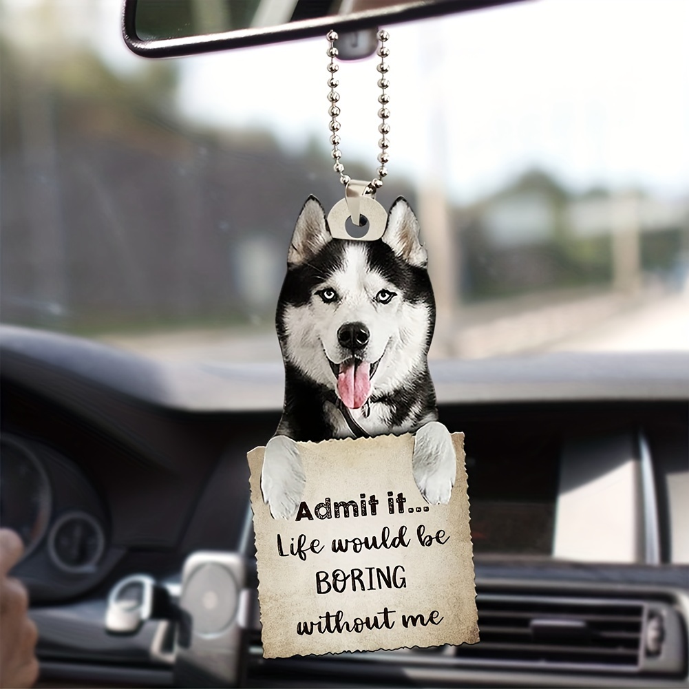 Cute Bulldog Car Rear View Mirror Hanging Ornament Add Fun - Temu Canada
