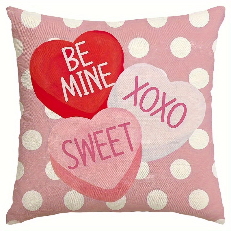 AVOIN Colorlife Valentine's Day Heart Flowers Throw Pillow Cover - 18x18 Inch, Floral Decorative For Couch