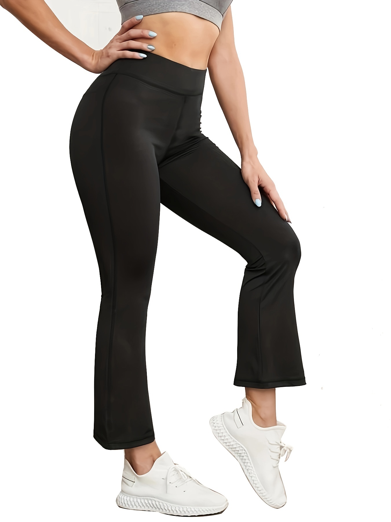 Women's Activewear: Crossover High Waisted Flare Leggings - Temu