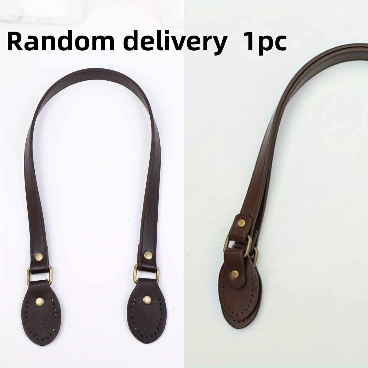 Real Leather Tote Bag Handles with Rivets, 80cm long by 2cm wide