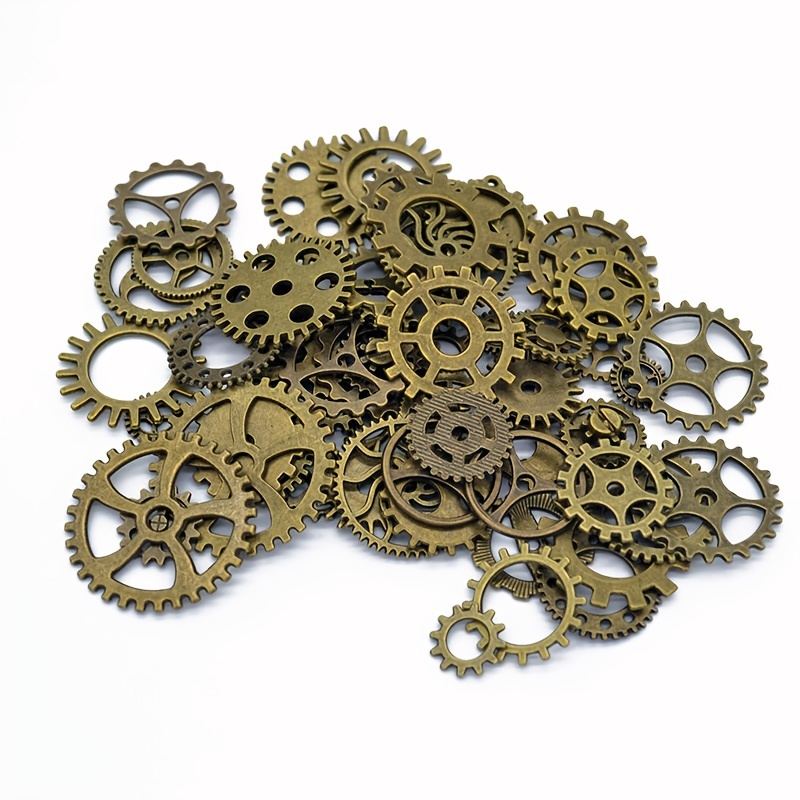 50g/100g Steampunk 6-28mm Small Vintage Cogs Charms Antique Metal Mix  Mechanical Gear Diy Bracelets Steampunk Accessories