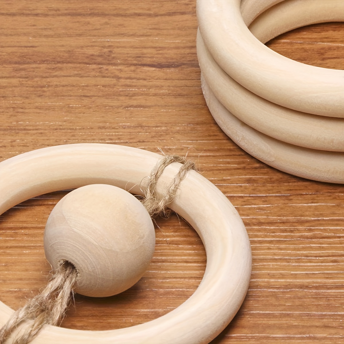 10pcs Diy Wooden Circular Hoops Home Decorative Craft Supplies