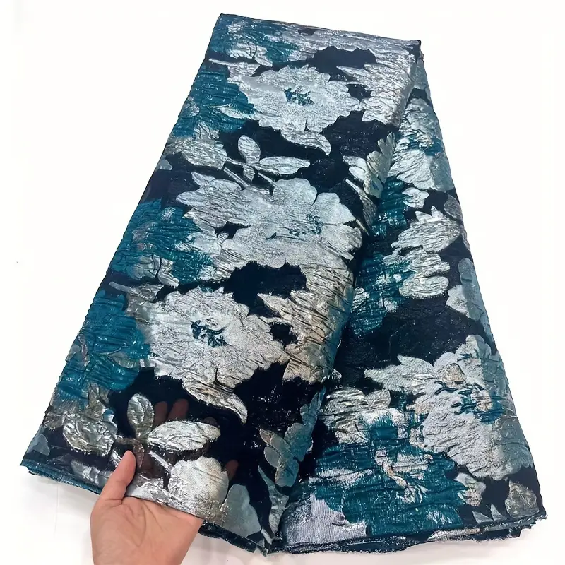 African Brocade Lace Jacquard Fabric Floral Damask Cloth - Temu
