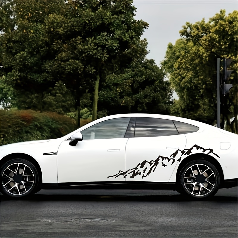 2pcs Vinyl Car Sticker Auto Racing Side Door Decal For Tesla Model