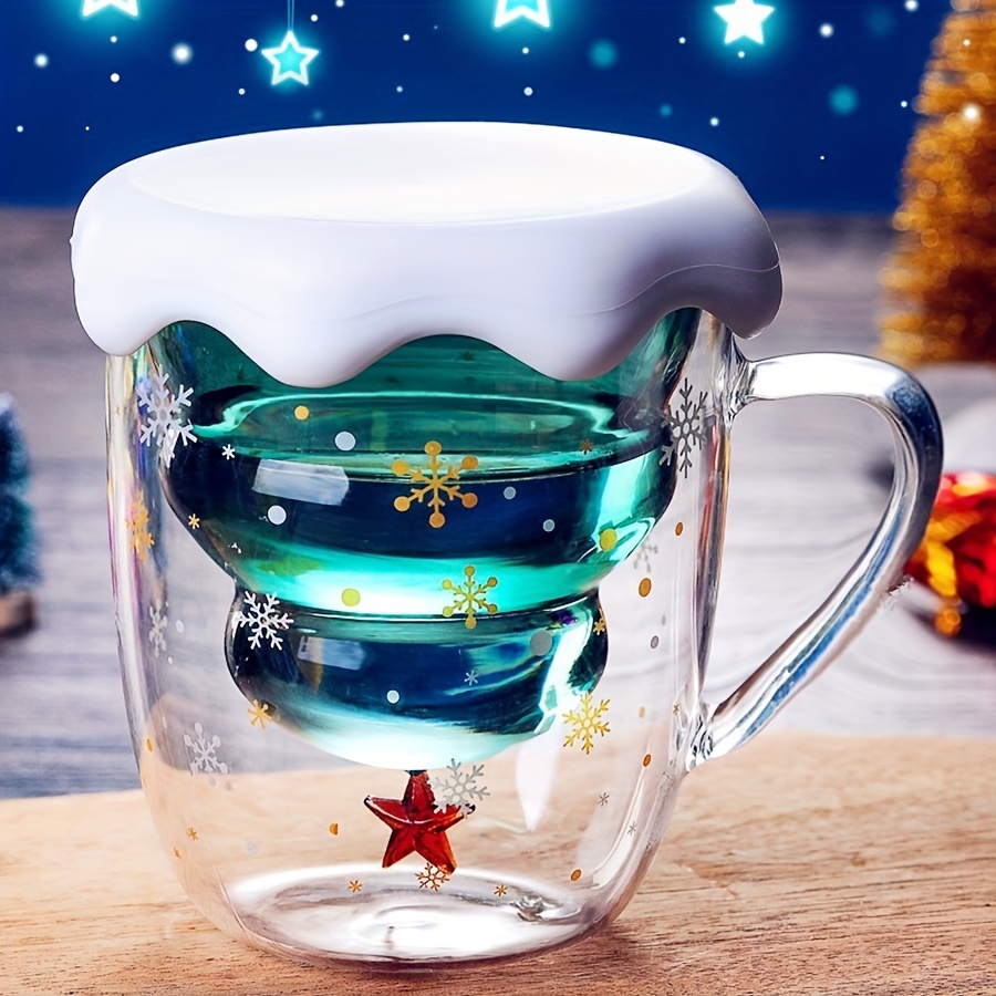 Double Layer Glass Cup With Handle Creative Transparent - Temu