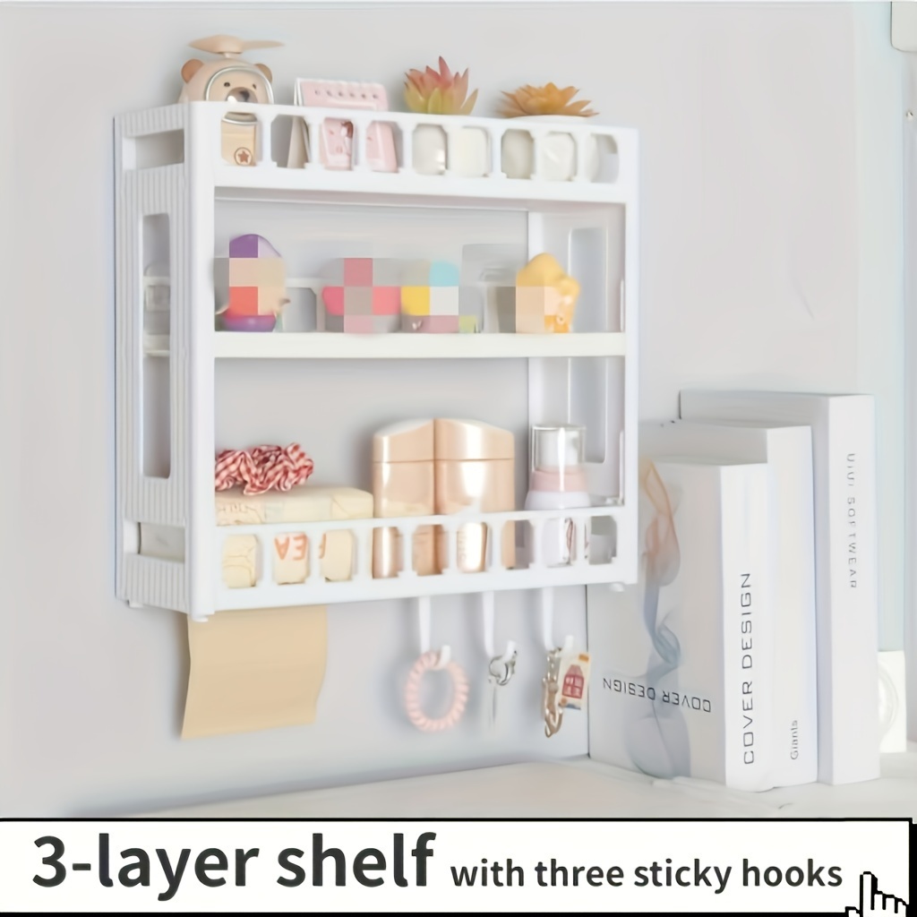 Plastic Wall Mounted Storage Rack 2/3 layer Floating Storage - Temu