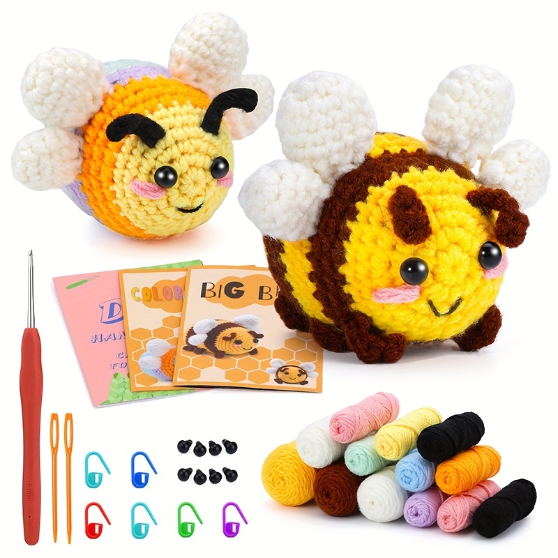 Cute Bee Beginners Crochet Kit For Kids And Adults Makes 3 - Temu
