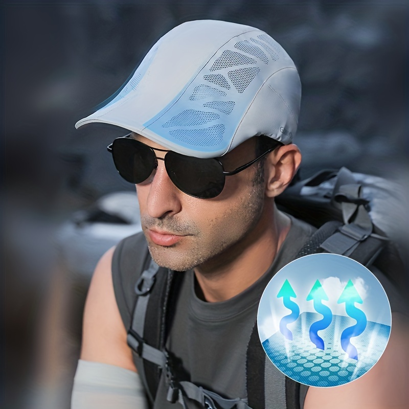 1pc breathable mesh baseball cap for men sun protection hat for outdoor sports golf fishing