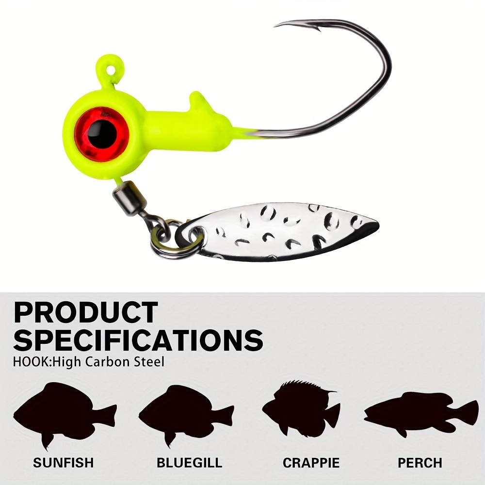 Sumind 100 Jig Heads for Fishing Crappie Jig Heads with Box, Double Eye  Ball Heads Painted Fishing Lures for Freshwater and Saltwater Fishing, 2  Size