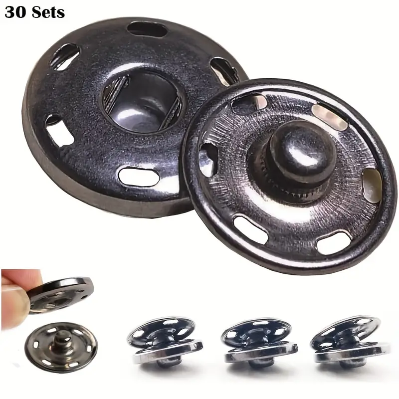 Sew On Snap Buttons Metal Fastener Buttons Press Studs - Temu
