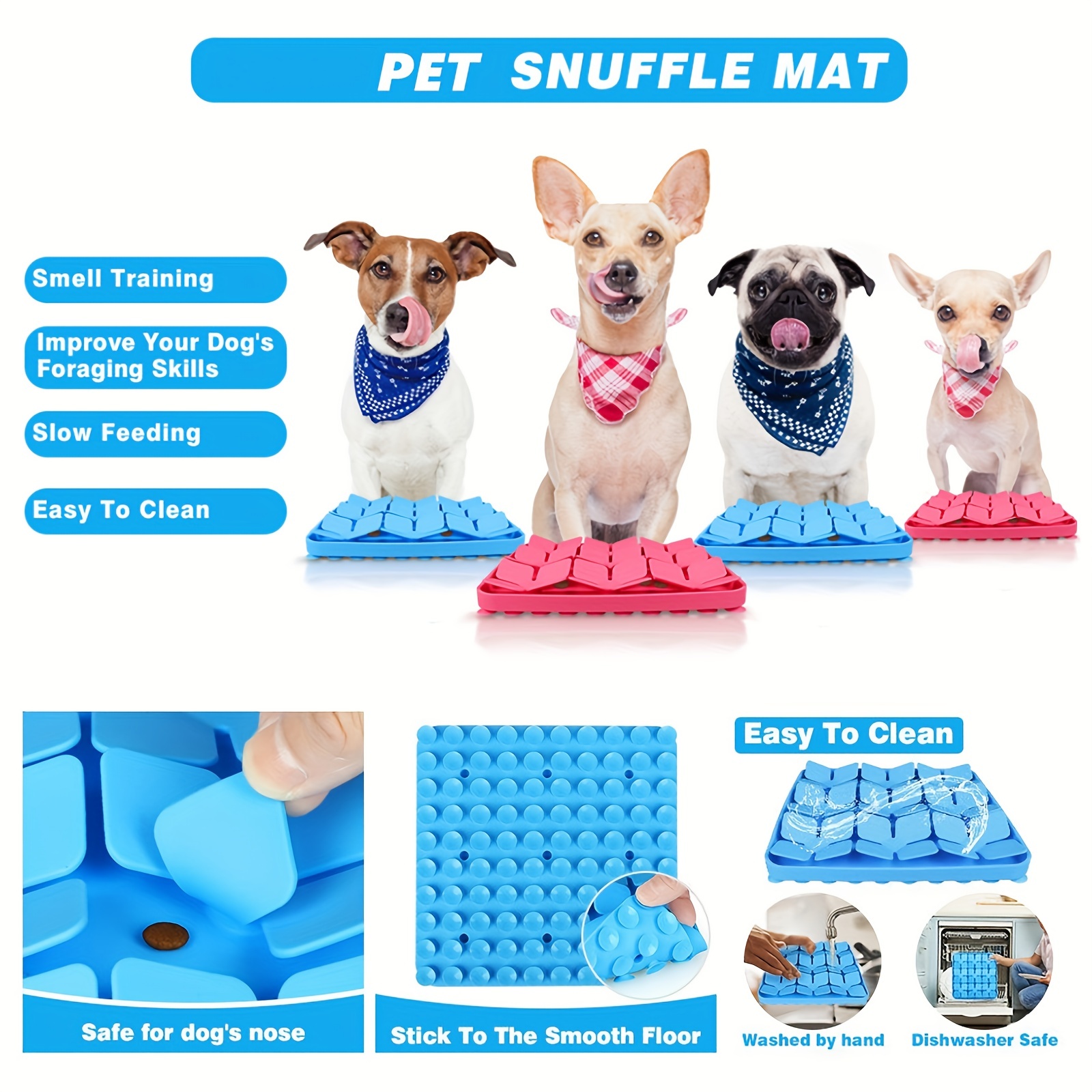 Silicone Snuffle Mat for Dogs, Foraging Mat, Pet Lick Mat