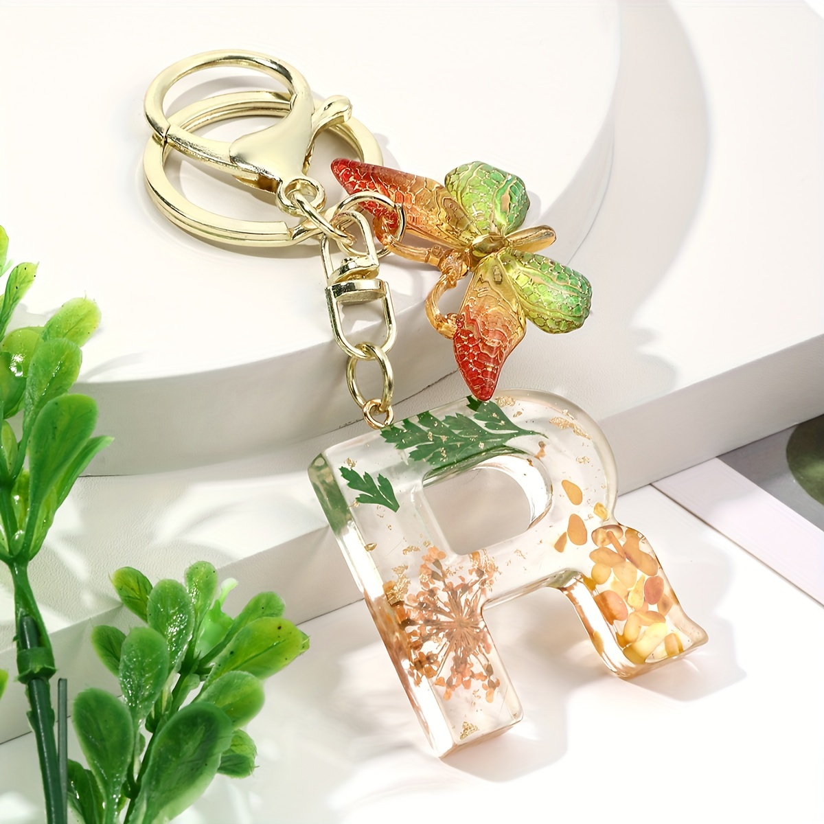 PATIKIL Enamel Flower Keychains - Cute Charm Key Rings For Purse, Bag, Or Car Keys, Red, 4.7 Inches