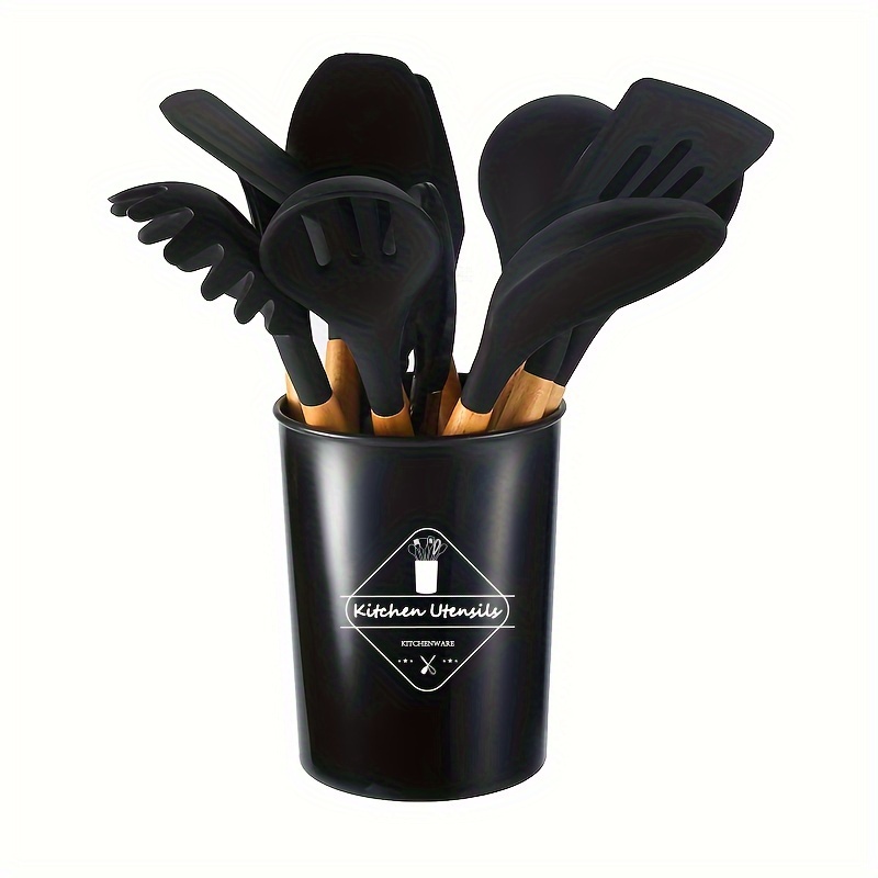Silicone Cooking Tools Include Storage Container, Kitchenware