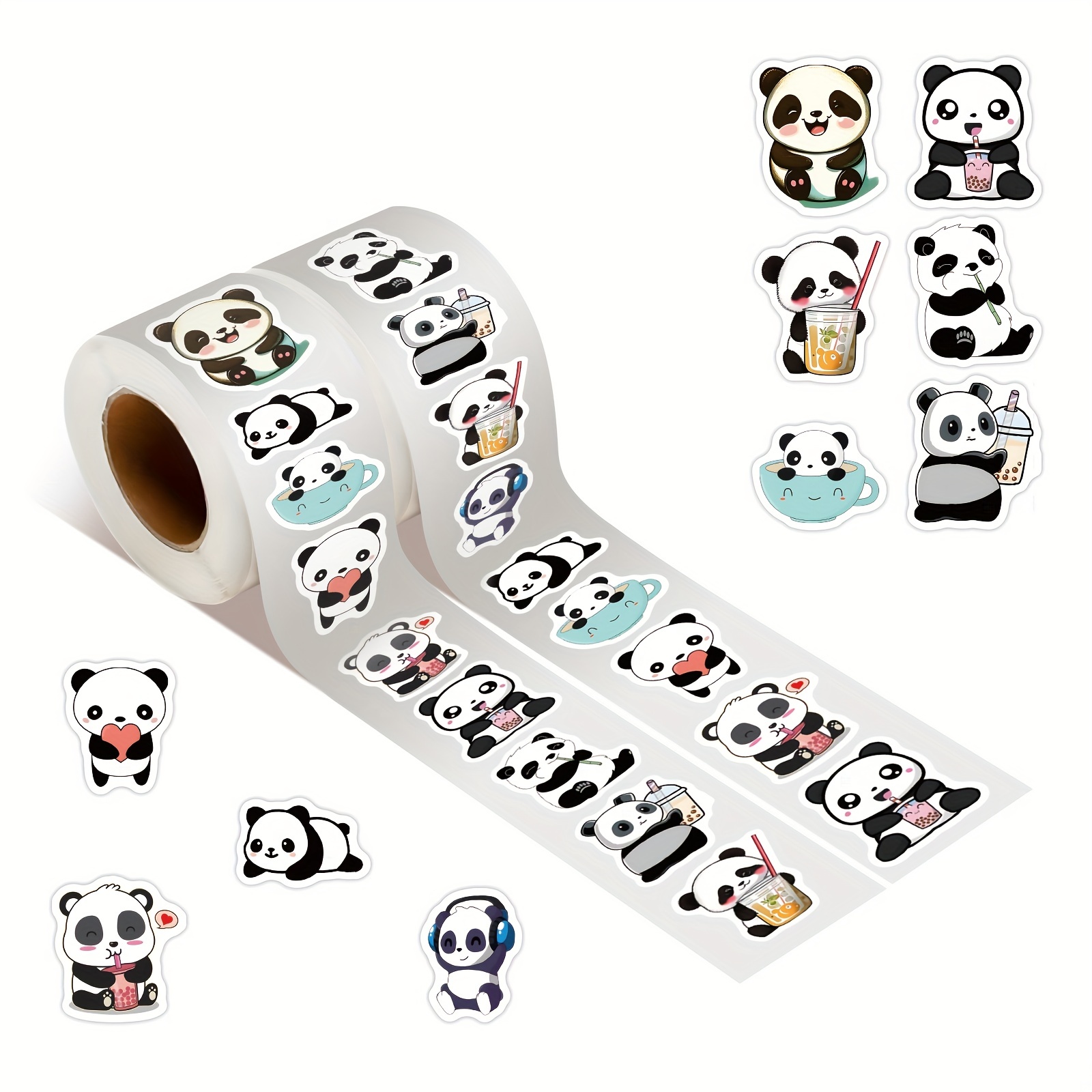 50pcs Panda Stickers Cute Cartoon Animal Stickers for Kids Teens,Aesthetic  Vinyl Stickers for Water Bottle Laptop Skateboard Fridge Desk Bike