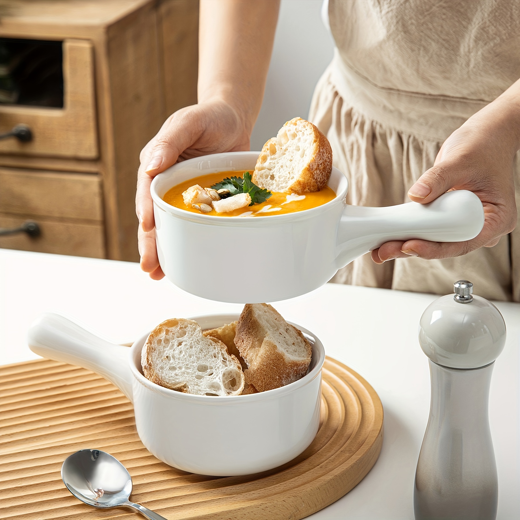 Soup Bowls Handle Ceramic French Onion Soup Bowls Cereal - Temu