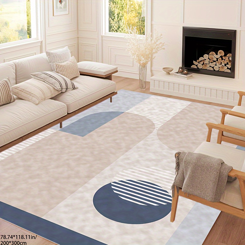 elegant geometric area mat soft pink polyester non slip Temu