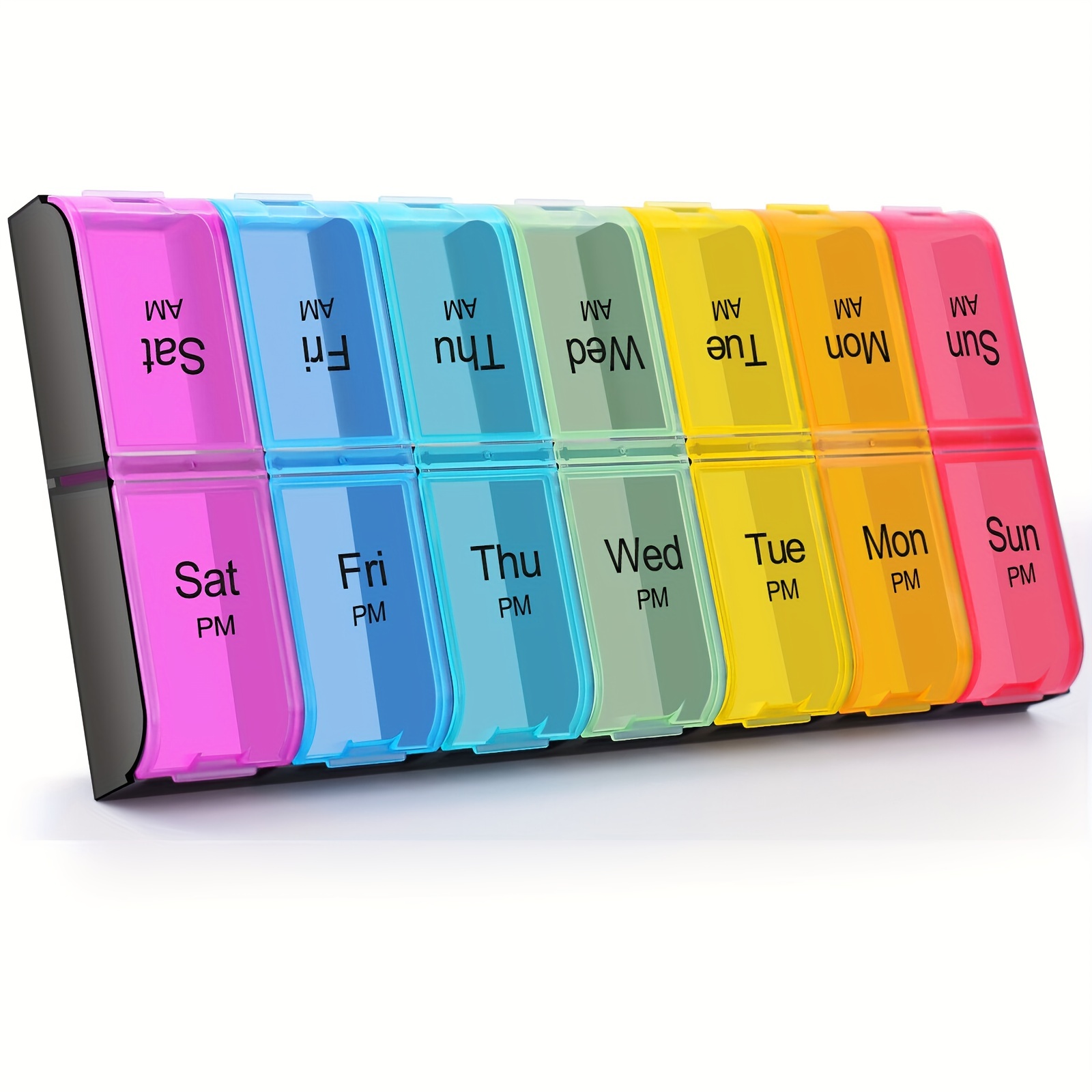 BUG HULL Pill Organizer 2 Times a Day, Extra Large AM PM Pill Box