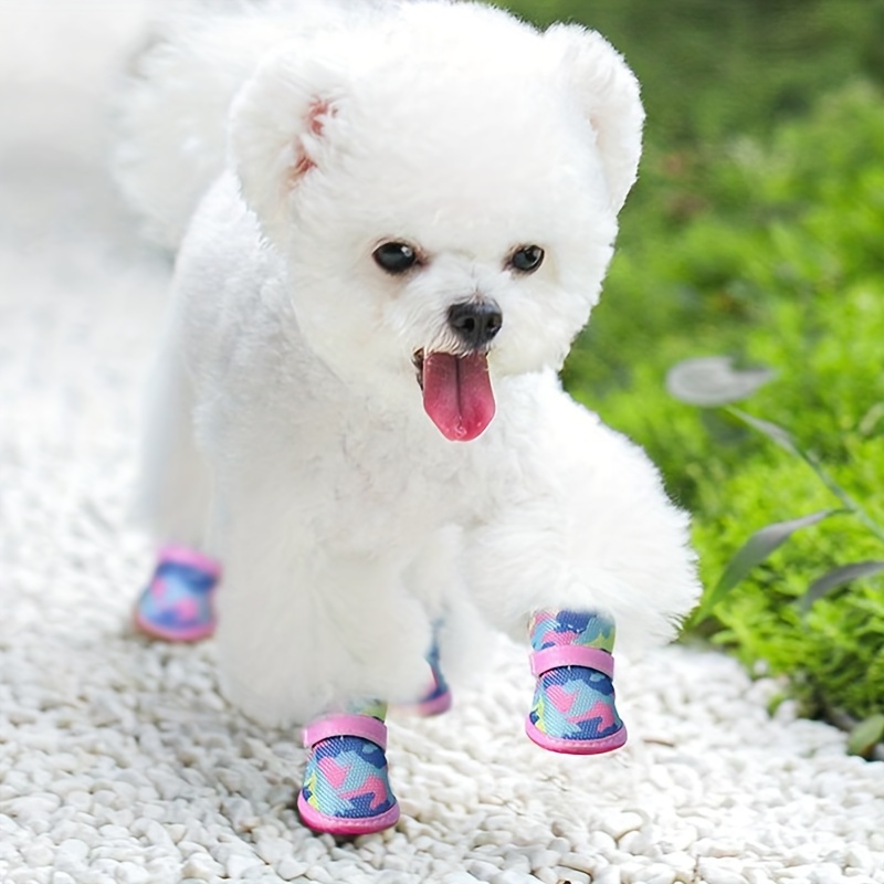4 Unids/set Calcetines Para Perros Con Zapatos Antideslizantes
